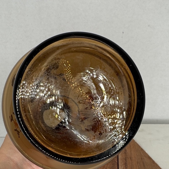 Vintage Gold and Pink Hand Painted Floral Vase - Picture 5 of 10